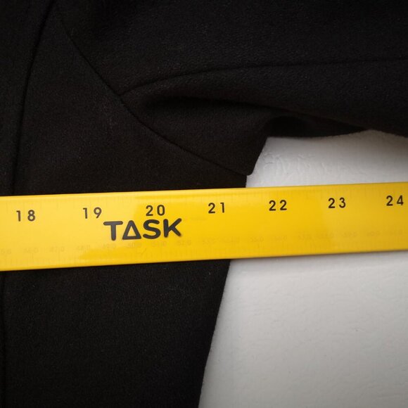 George Ladies Size Large Black Button Front Wool Blend Lined Pea Coat - Picture 6 of 9